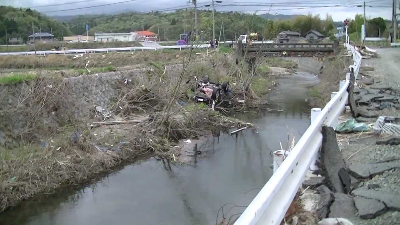 福島県広野町の津波被害、ここは自衛隊も来ていない模様2011
