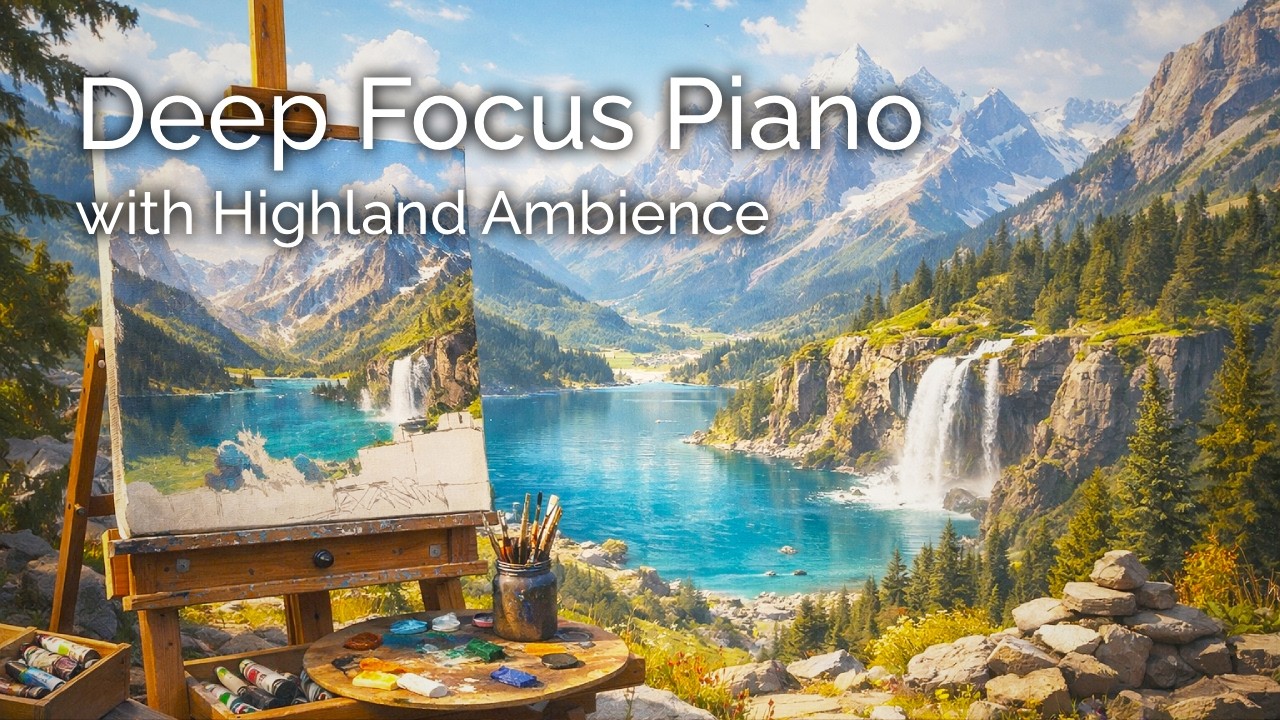Deep Focus Piano with Highland Ambience | Quiet Air for Deep Work