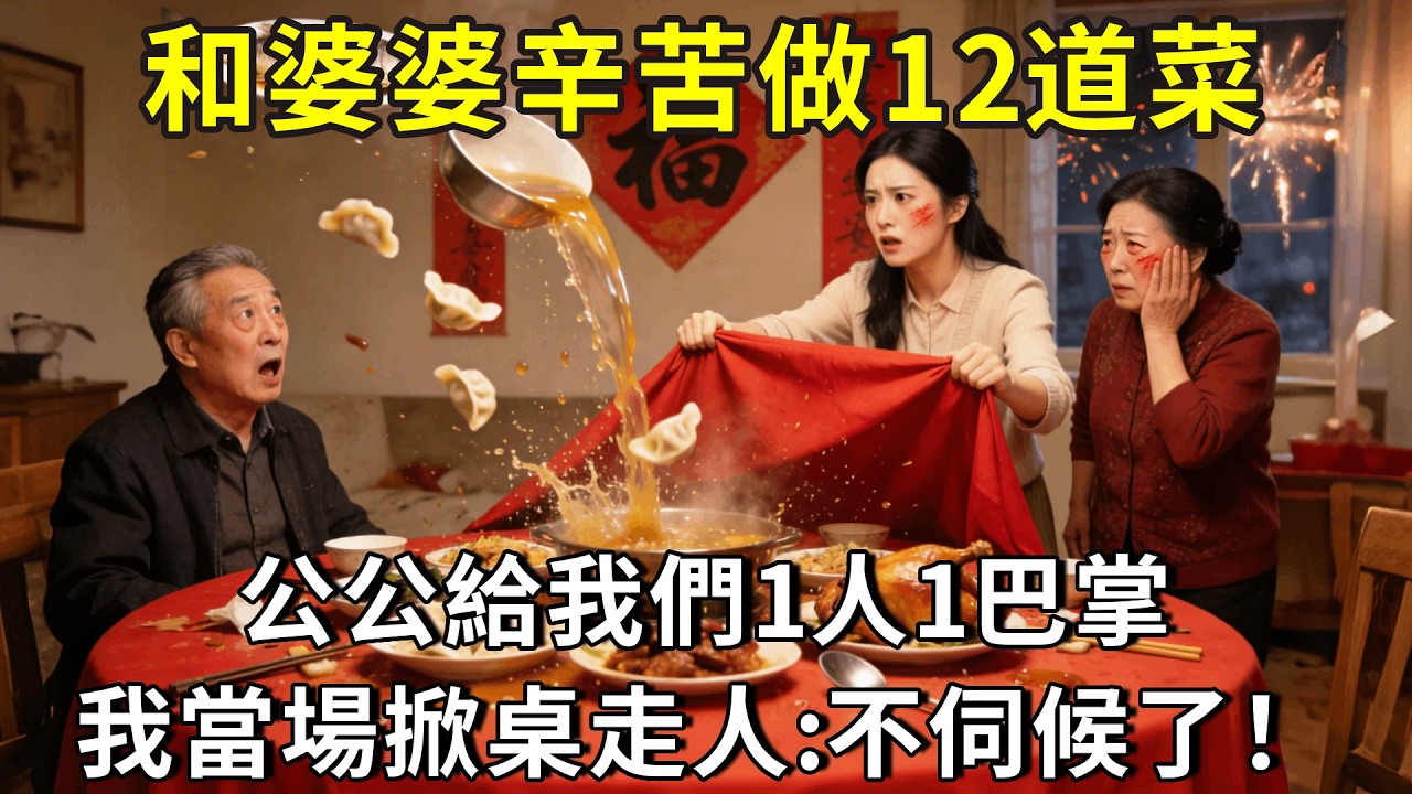 年夜飯和婆婆辛苦做12道菜，公公給我們1人1巴掌