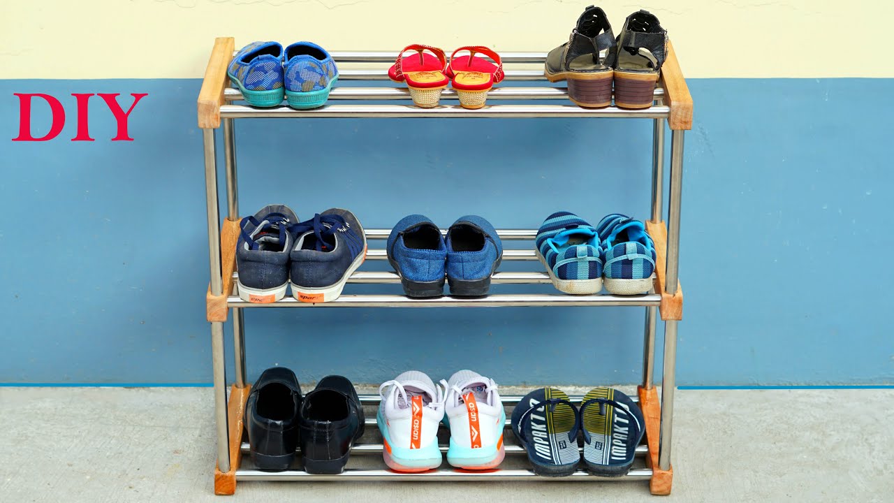 DIY Shoe Stand // Make Shoe Rack from Steel Pipe