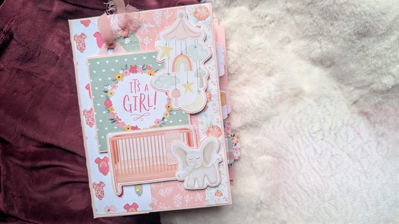 12 months baby girl mini album/Echo park paper 