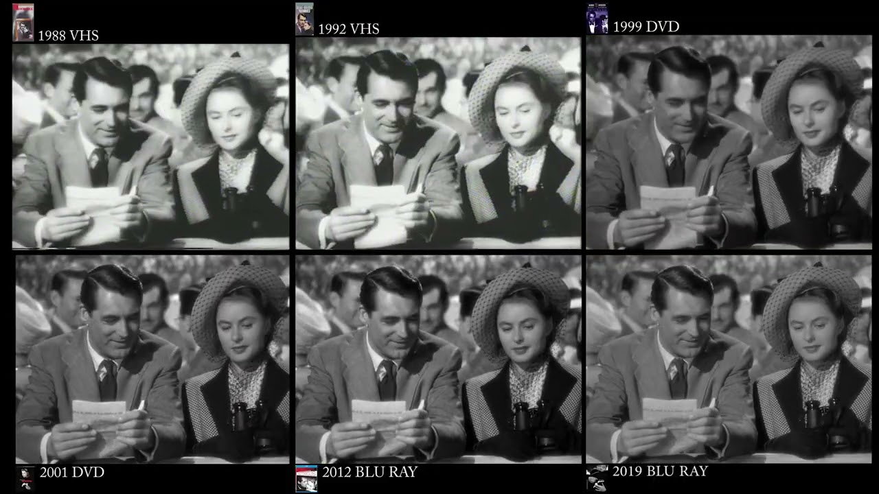 Notorious (1946) VHS-DVD-BLU Comparison