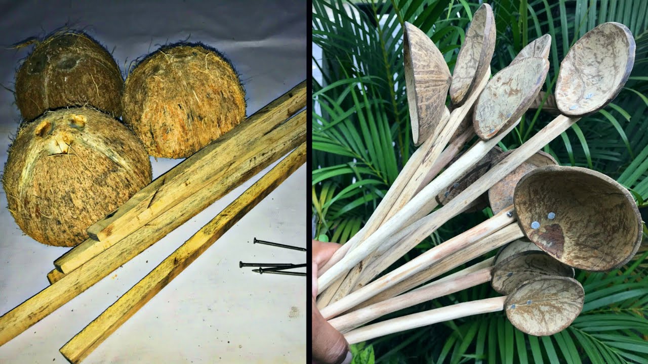 How to make spoon from coconut shell | DIY spoon