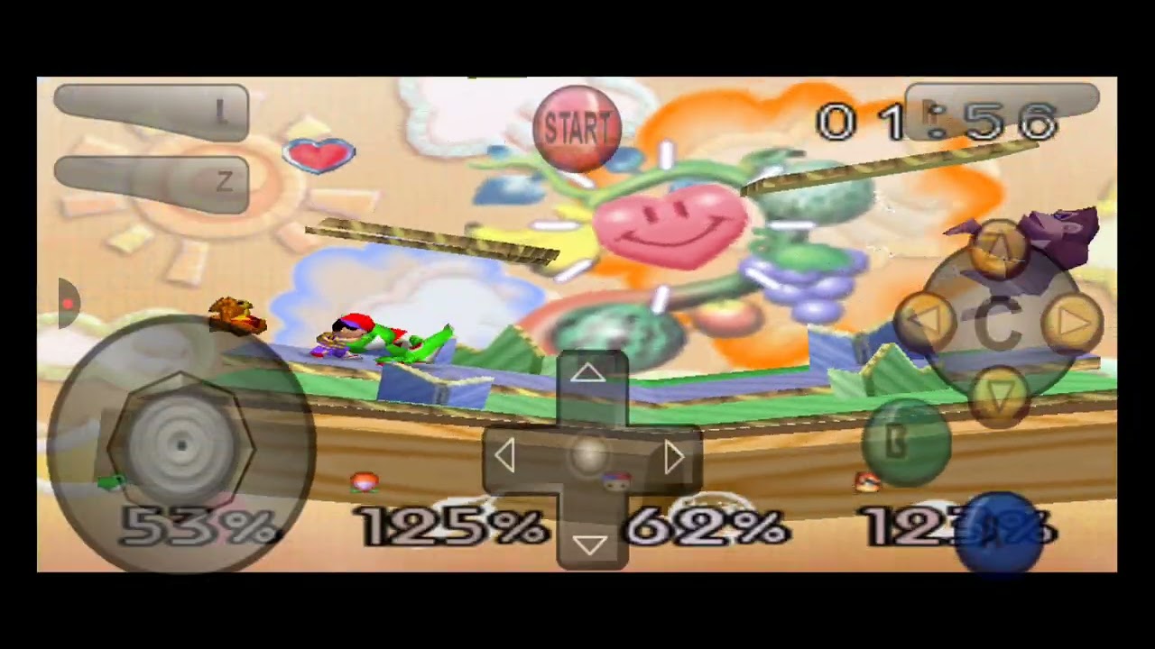 Super Smash Bros 64 Batallas - Yoshi vs Samus vs Ness vs Donkey Kong 