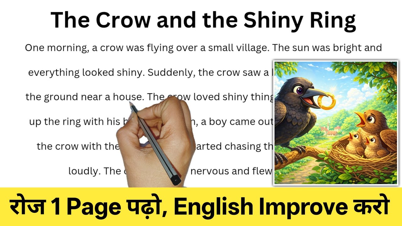 Learn English Through Story | The Crow and the Shiny Ring | English to Hindi