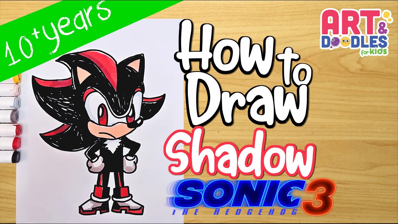 How to draw SHADOW  | SONIC 3 |  Art and doodles for kids