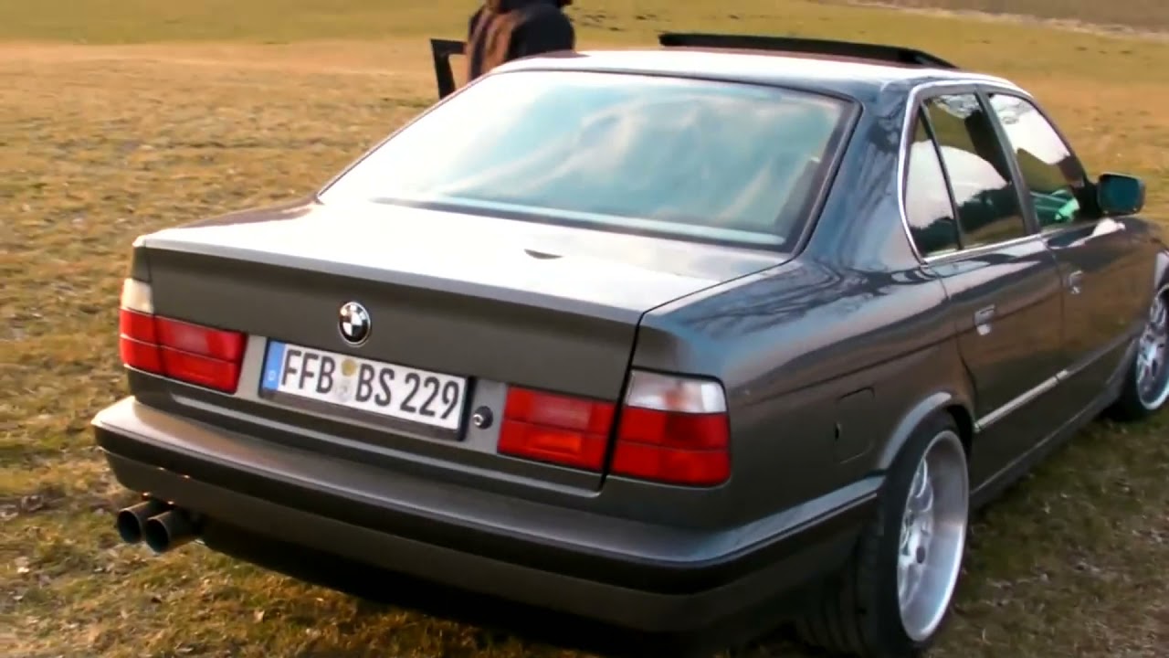 bmw e34 525i exhaust and engine sound compilation