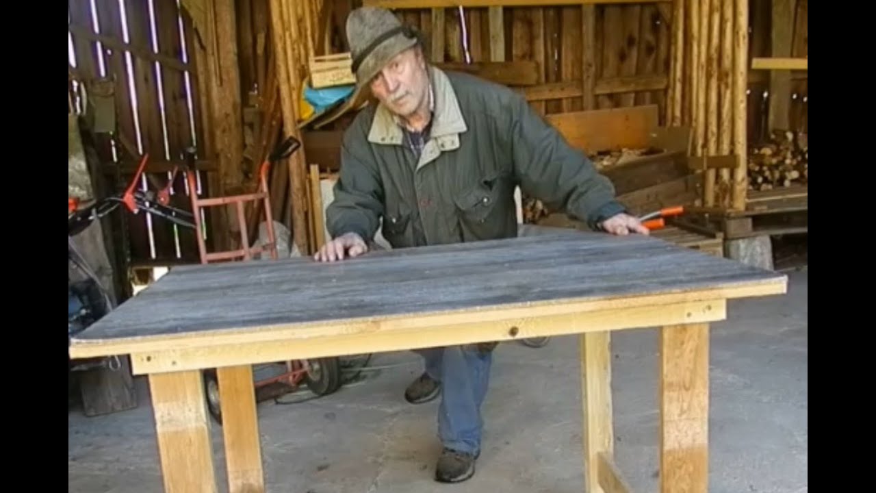 Werktisch wackelt, L&auml;ngsbretter verkeilen.