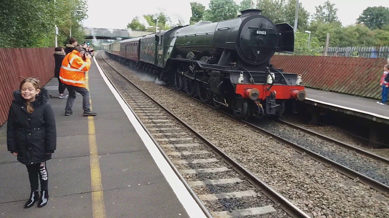 Flying Scotsman on the Ynys Mon Express at Shotton Station
