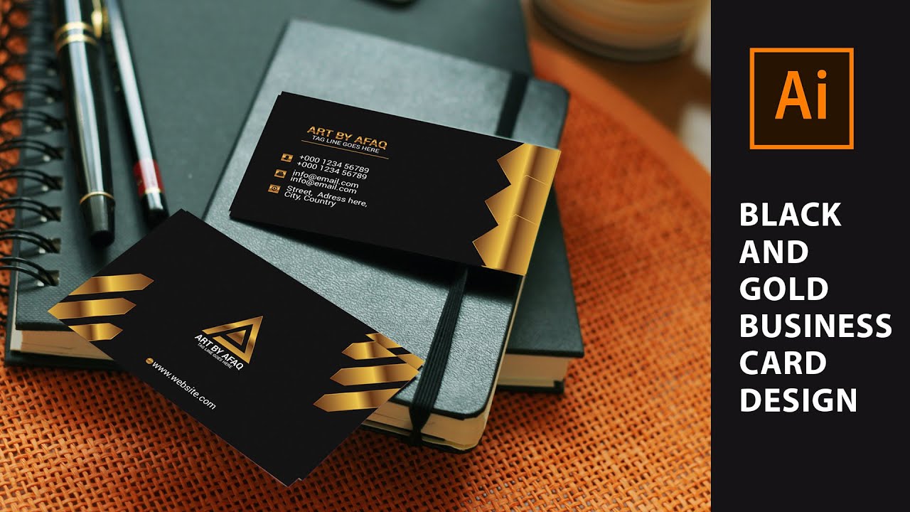 How to make Gold Foil Business Card Design in Adobe Illustrator CC