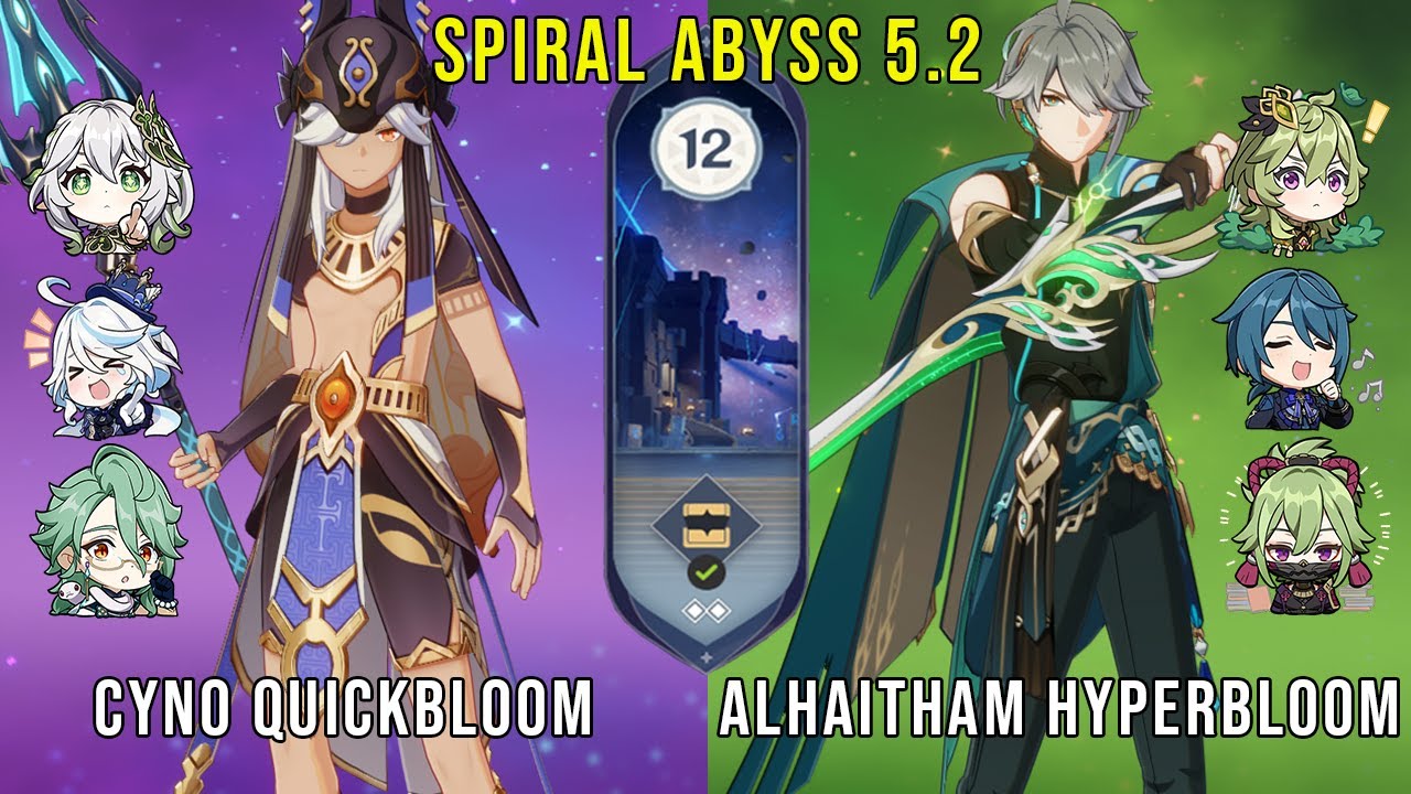 C1 Cyno Quickbloom and C0 Alhaitham Hyperbloom | Genshin Impact Abyss 5.2 Floor 12 9 Stars