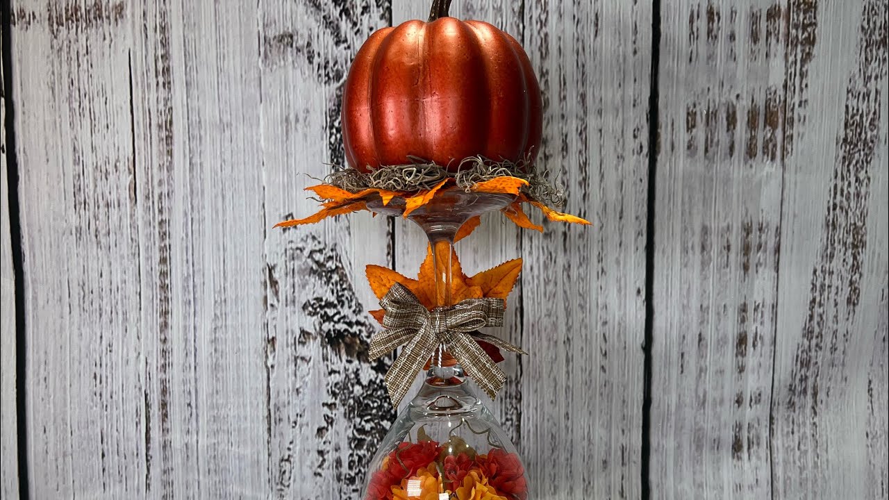 Тыква из бокала своими руками 🎃Осенняя поделка из бокала 🍷Осенний декор бокала в виде долларового...