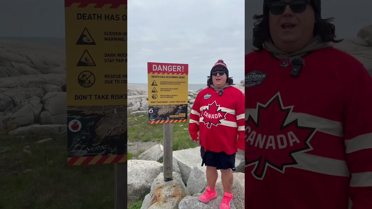 Don&rsquo;t go on the black rocks at Peggy&rsquo;s Cove! #PeggysCove #NovaScotia #CanadianComedy