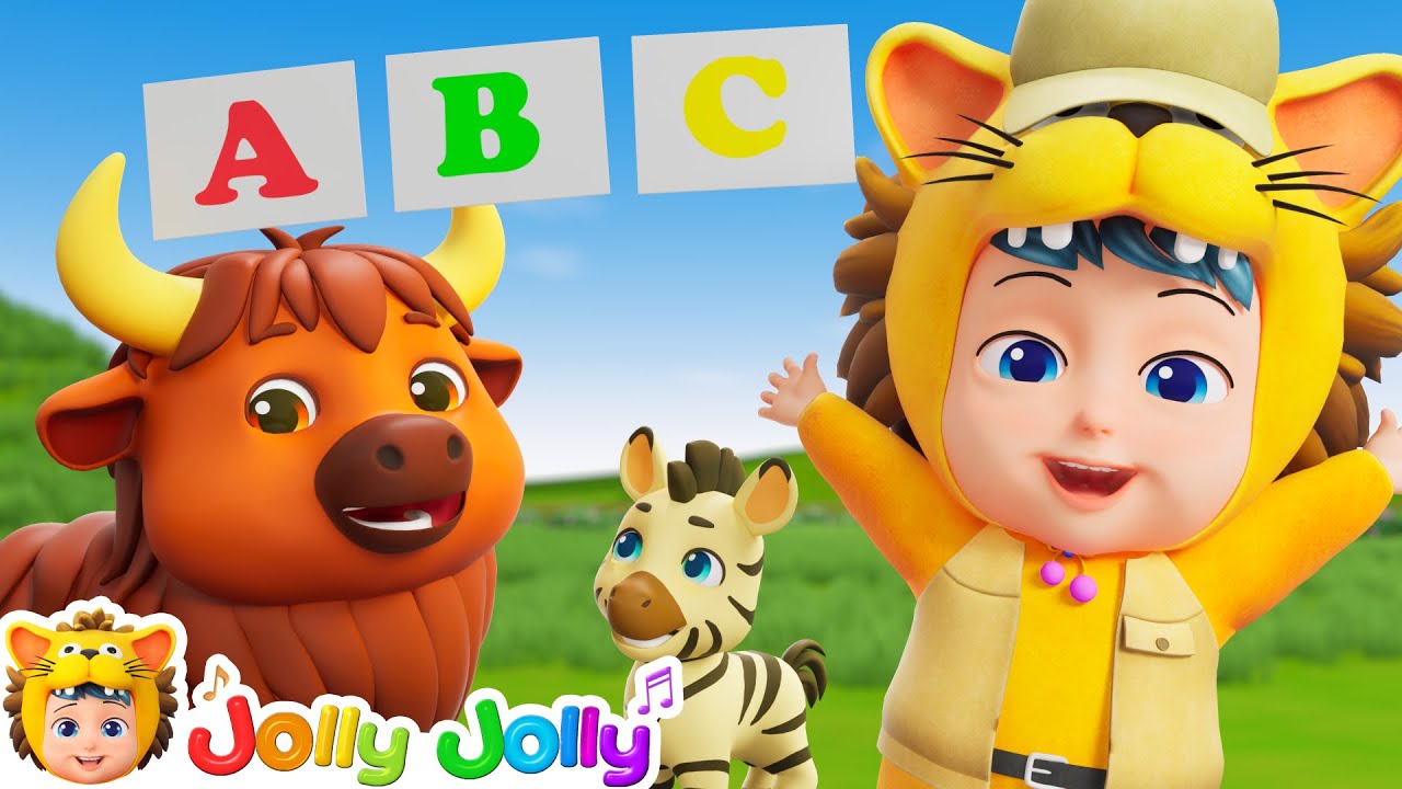 A to Zoo | Learn Safari Animals | Alphabets Song | Jolly Jolly - Learn and Play - Nursery Rhymes