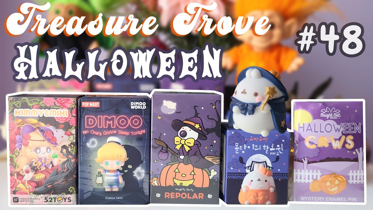 Treasure Trove #48 Halloween Blind Box Unboxing (Popmart, Finding Unicorn, 52 Toys, Molang + more)