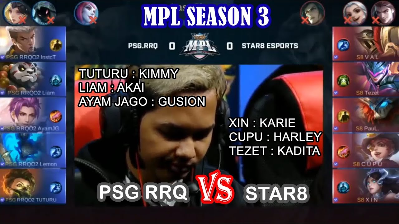 PSG RRQ vs STAR8 ESPORTS - MPL SEASON 3 (MATCH 1)