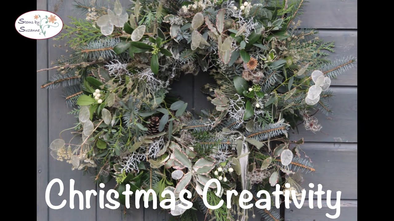 Following a Brief, Making a 100% Natural Wreath with Hints of White and Silver// Stems by Suzanne