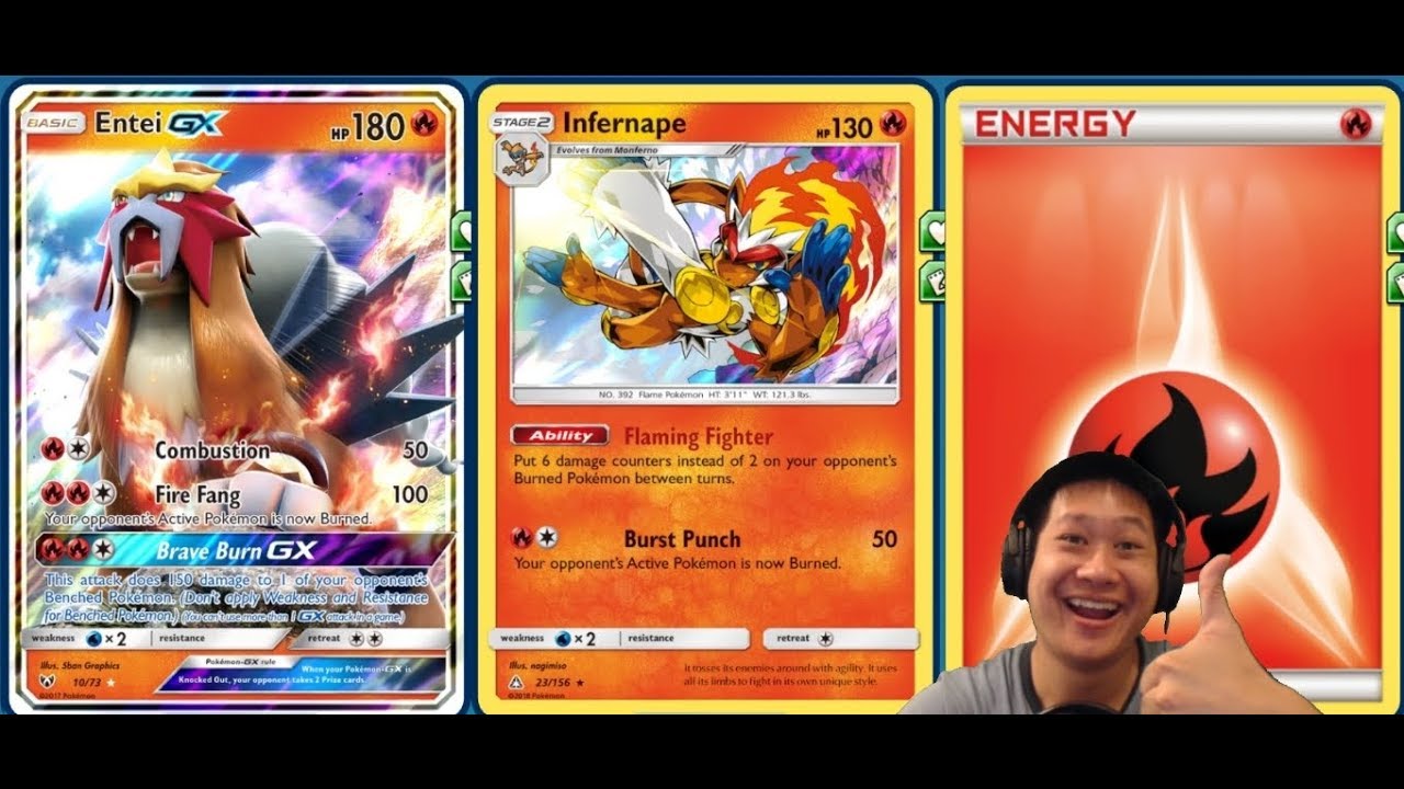 INFERNAPE Deck Using Entei GX, Heavy Burn Damage 1HKO