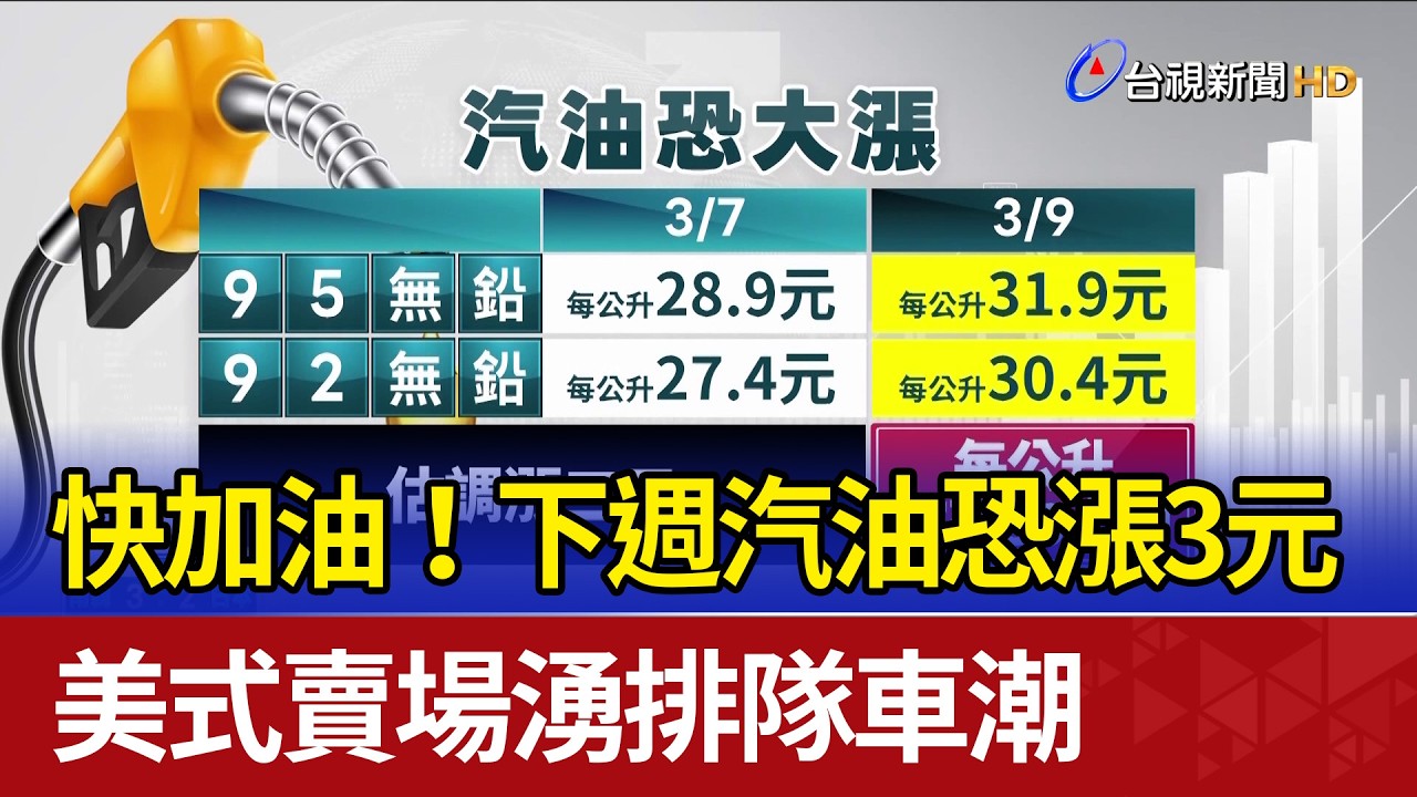 快加油！下週汽油恐漲3元 美式賣場湧排隊車潮