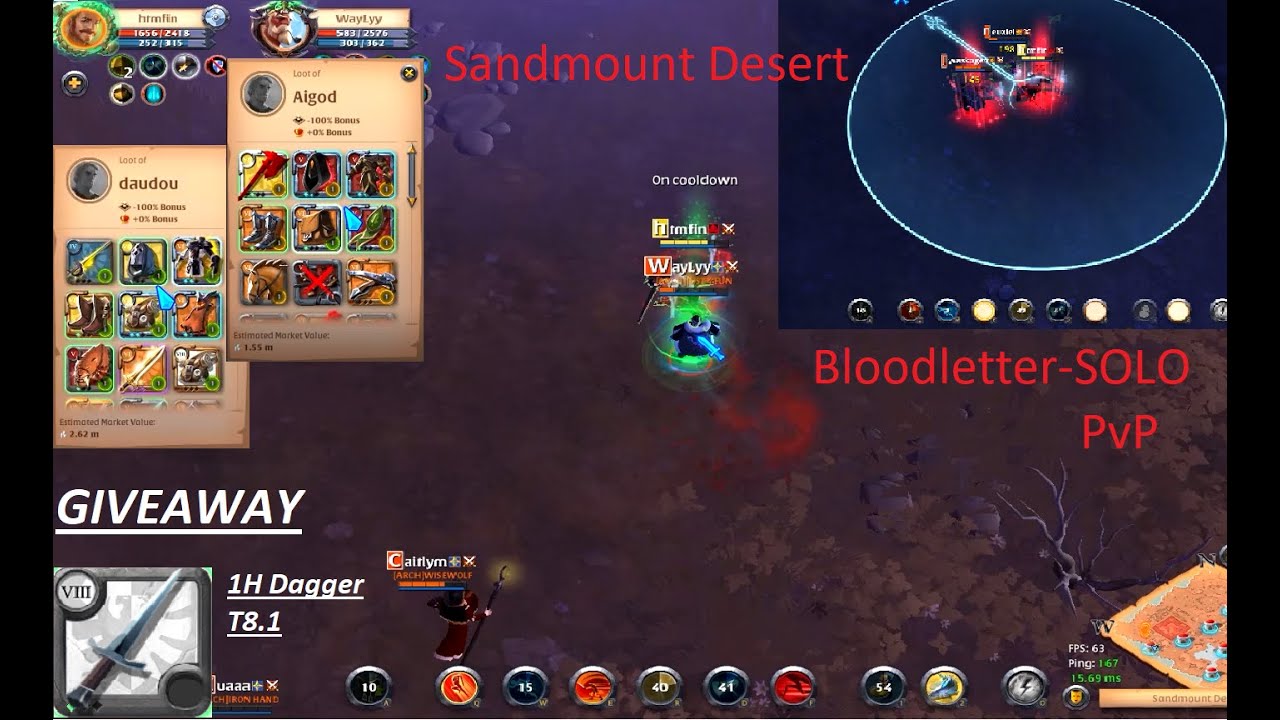 Albion Online-Killing ARCH-s in Sandmount-SOLO PvP Bloodletter-JUCY KILLS+GIVEAWAY(1H-DAGGER T8.1)