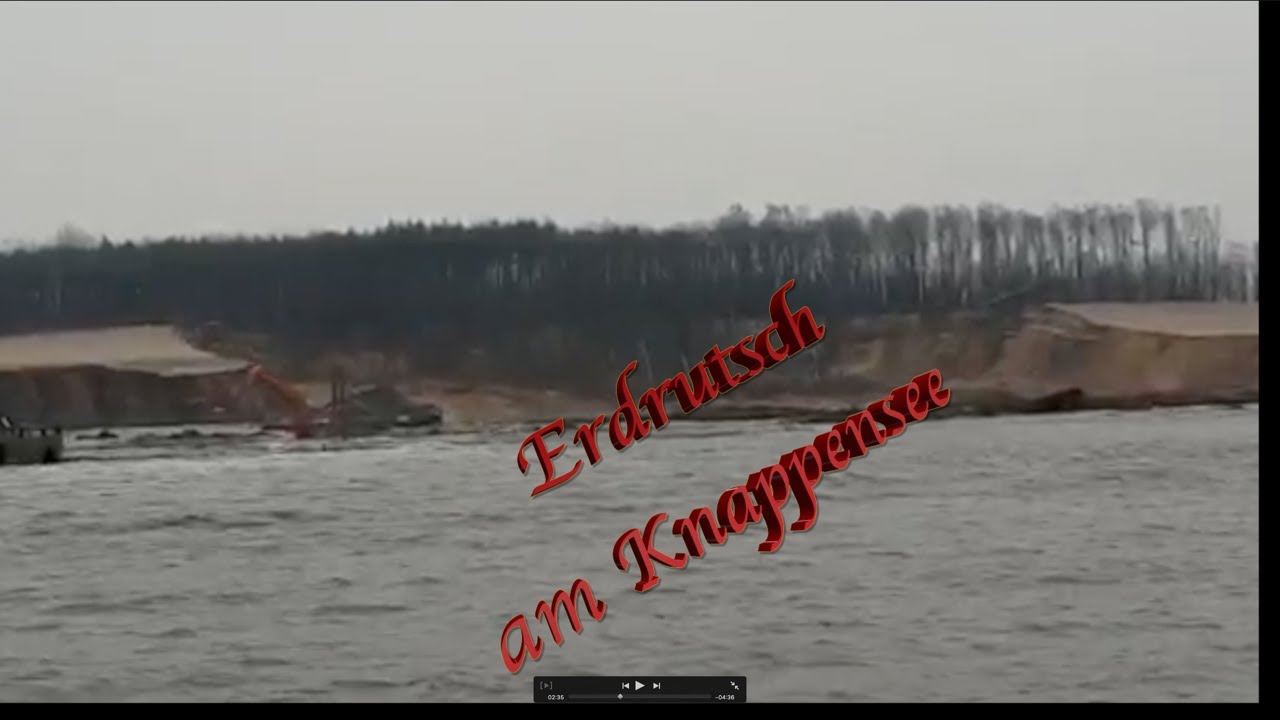 Оползень на Кнаппензее Цунами Оползень на краю берега возле Хойерсверды