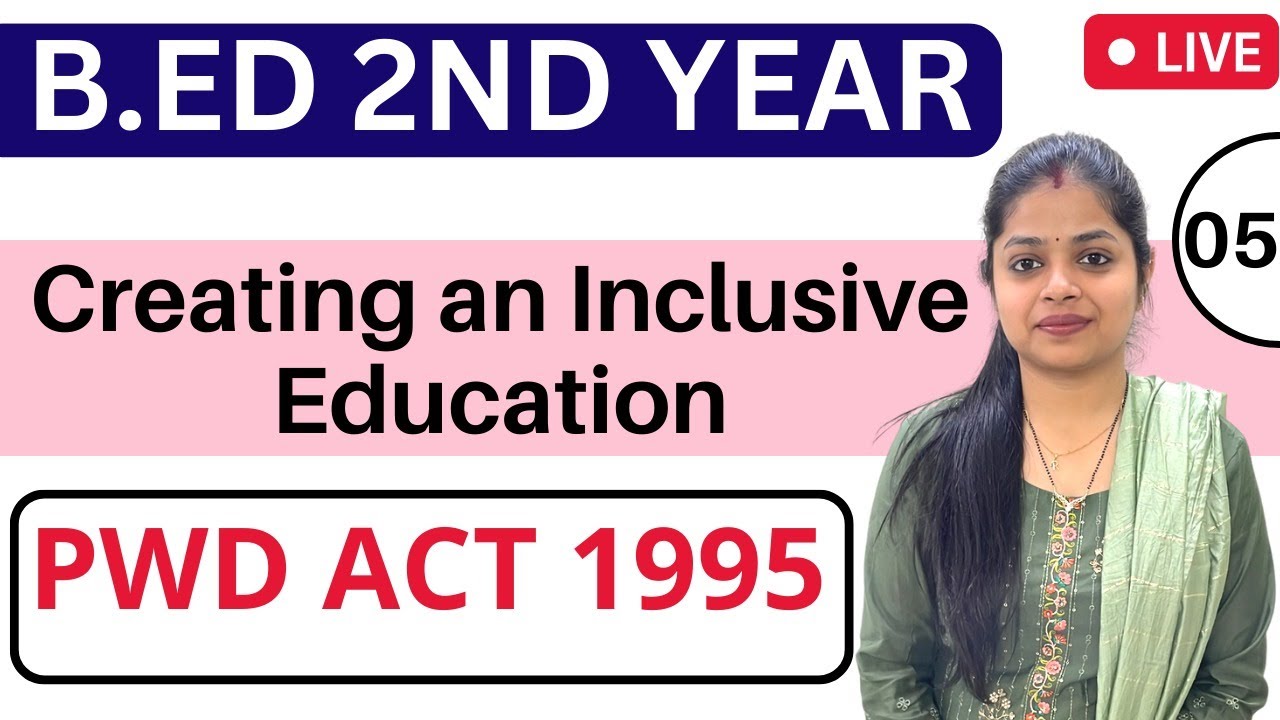 PWD Act 1995 | Creating An Inclusive Education | MDU B.ed 2nd Year | Person With Disability Act