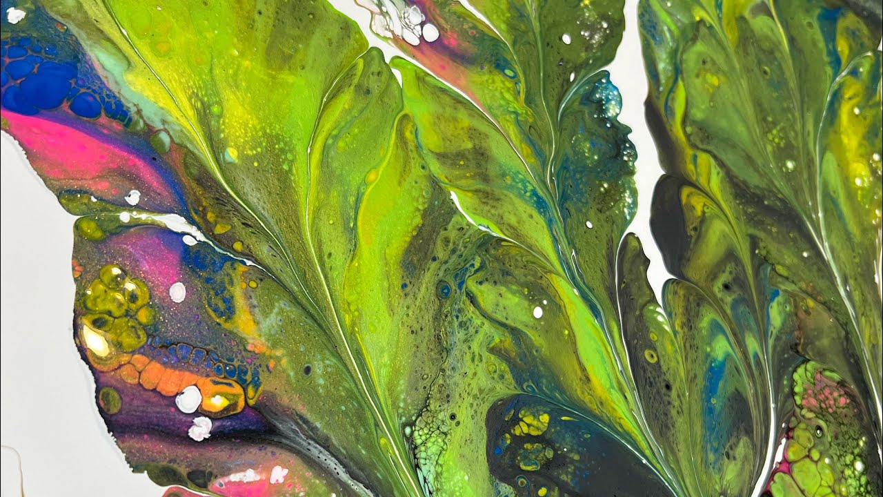 New Botanical Dutch Pour  🍃/acrylic pour/fluid acrylics/