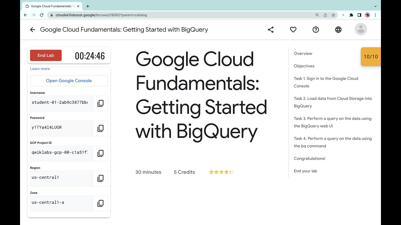 Google Cloud Fundamentals: Getting Started with BigQuery  || 