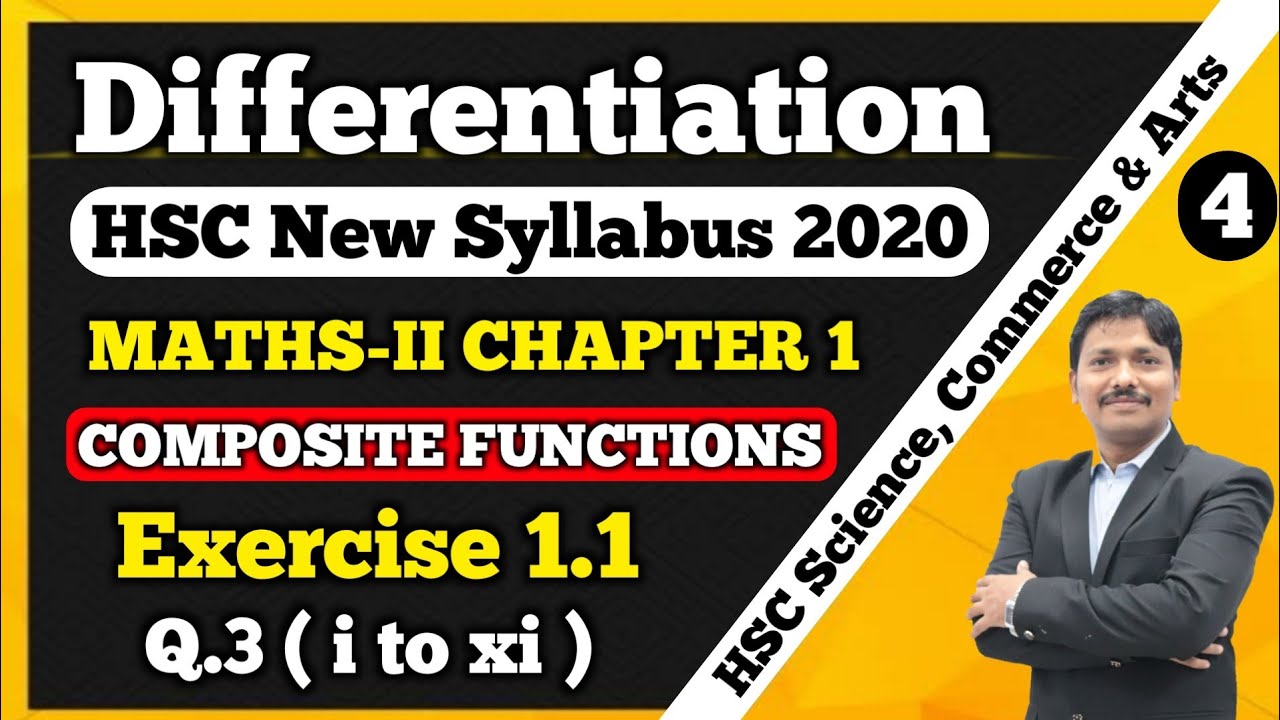 Differentiation Ex. 1.1 Part 4 Maths-II 12th New Syllabus 2020-21 | Composite Functions | Dinesh Sir