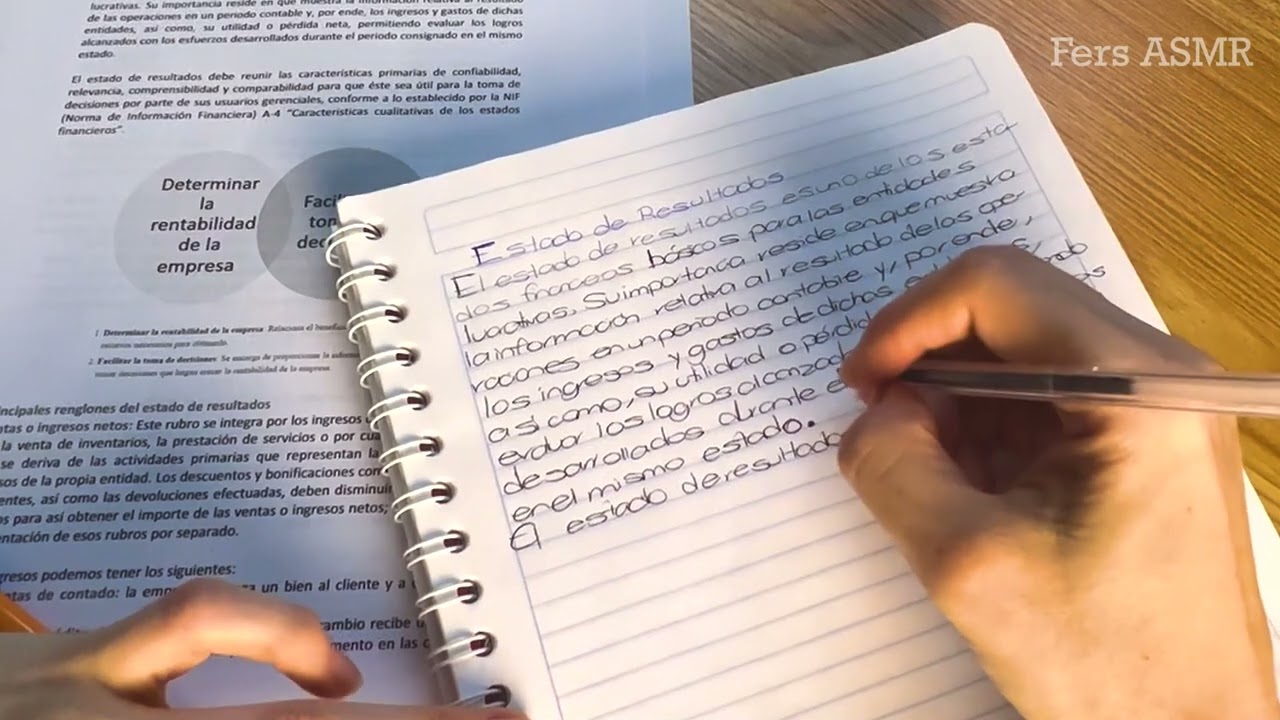 ASMR haciendo TAREA transcribiendo apuntes (sonido papel y pluma)