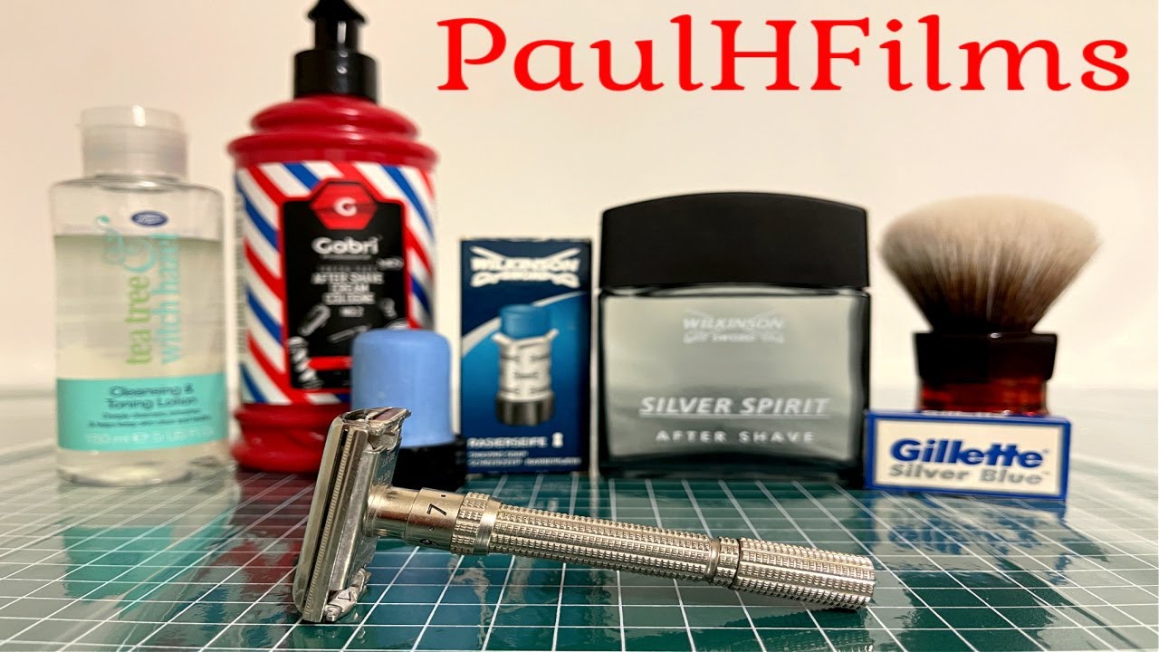 Gillette Slim Adjustable (1963) | Wilkinson Sword Shave Stick (синий)