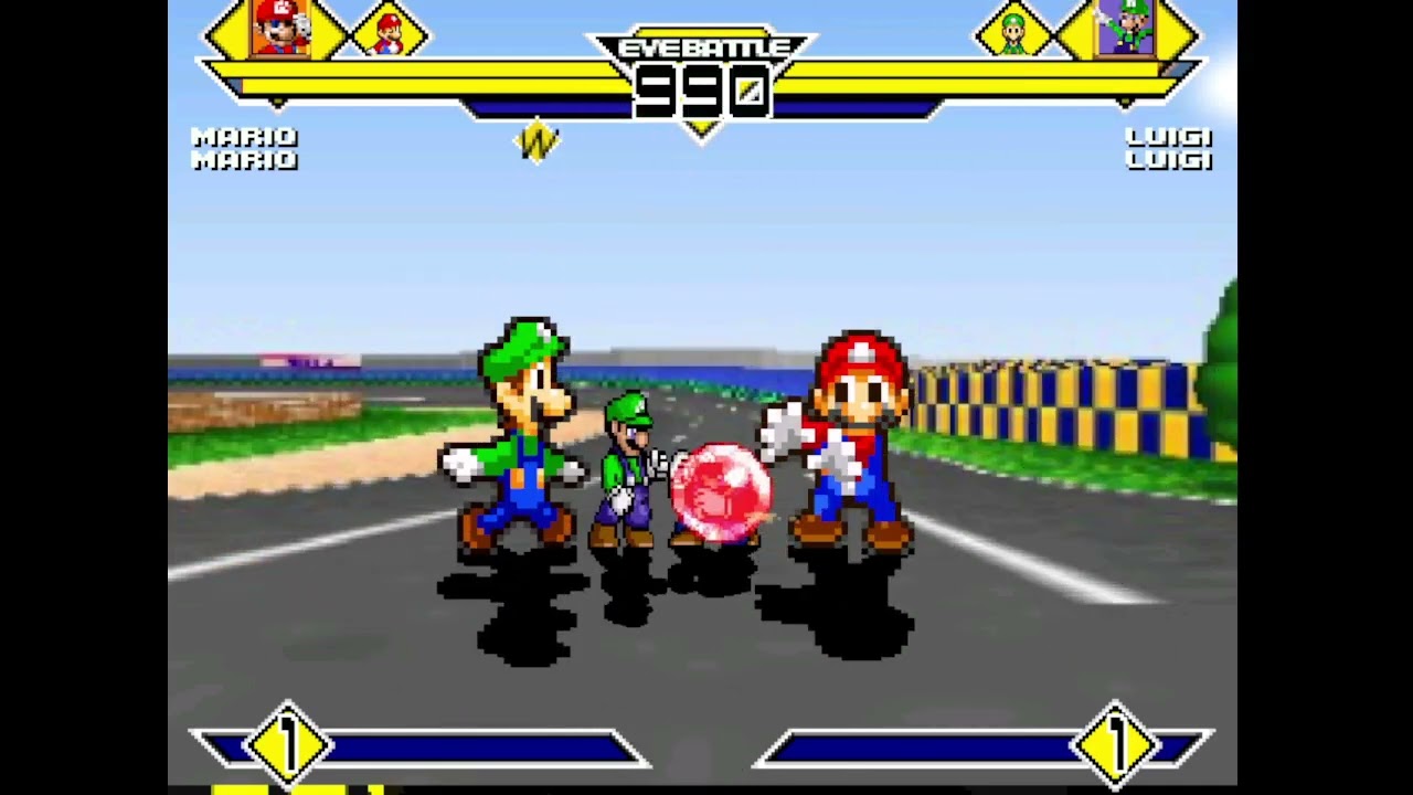 AdrianGamer15 M.U.G.E.N#02 - Poc Mario & SMBZ Mario vs Poc Luigi & SMBZ Luigi