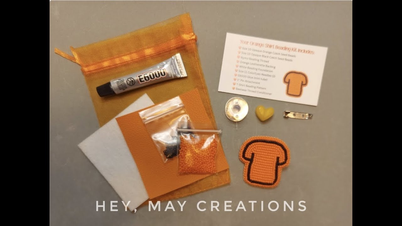 Beaded Orange Shirt Pin Tutorial