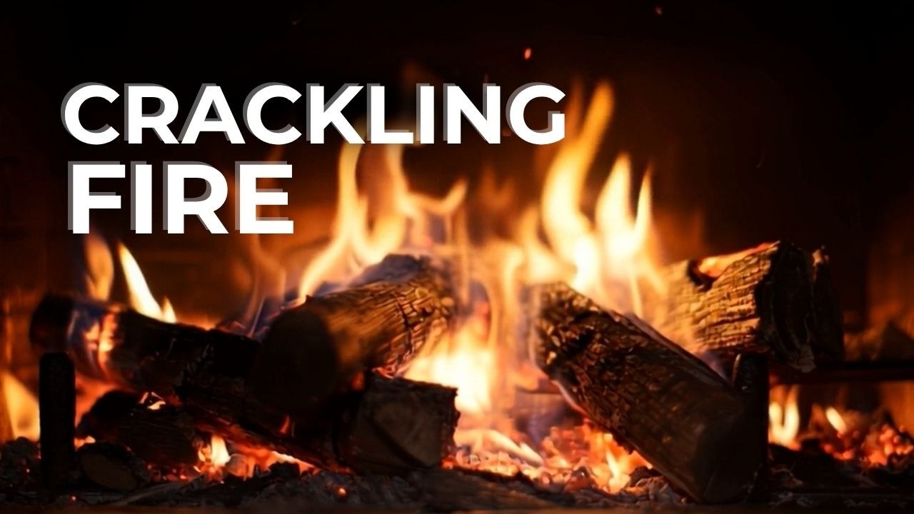Fireplace Background While Working Late at Night - 10 Hours