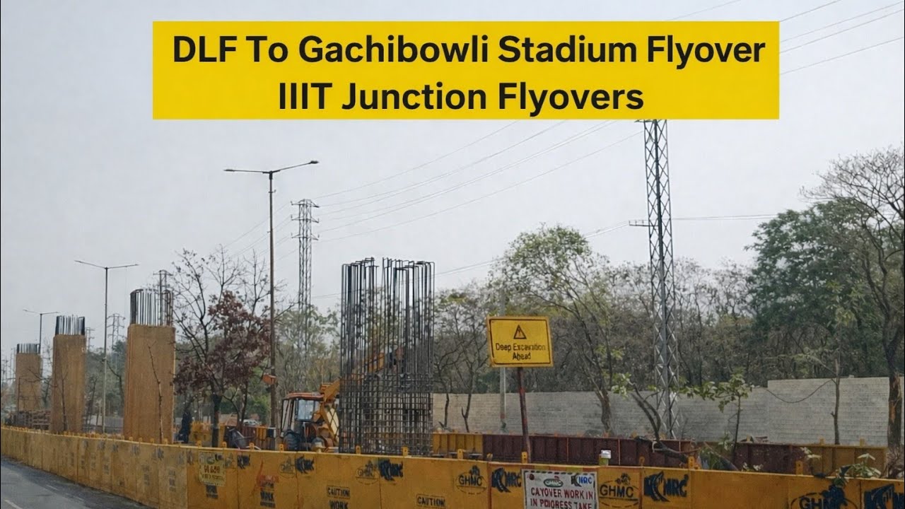 DLF Rd to Gachibowli Stadium Flyover ll IIIT Junction Flyovers ll 16 Feb 2026 Progress 
