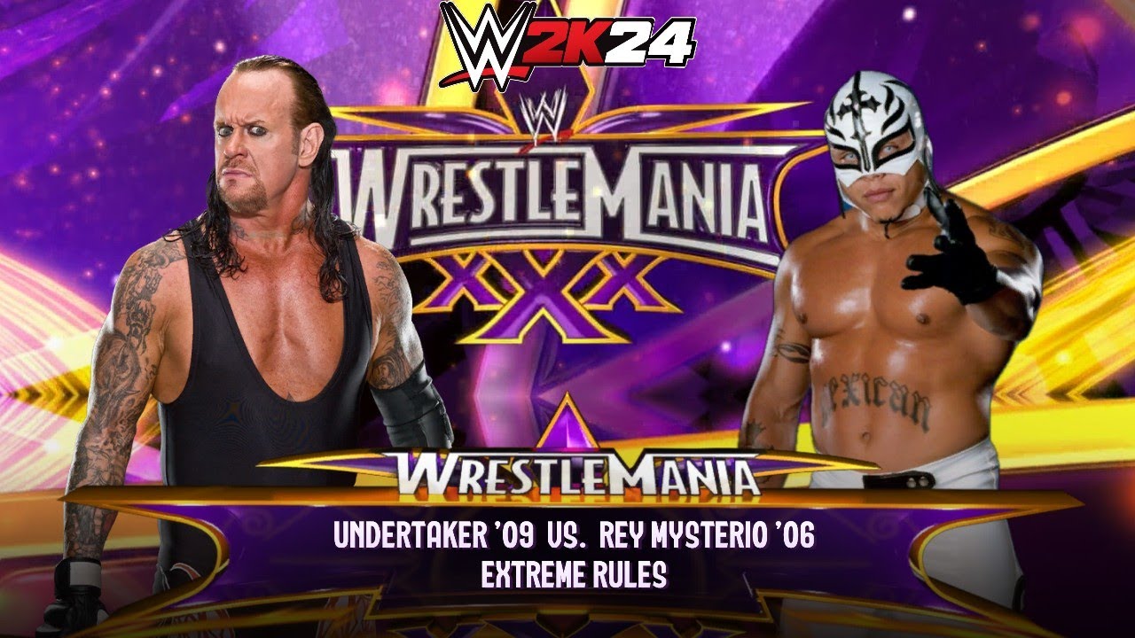 WWE 2k24 - Undertaker '09 vs Rey Mysterio '06: Extreme Rules Match at Wrestlemania 30