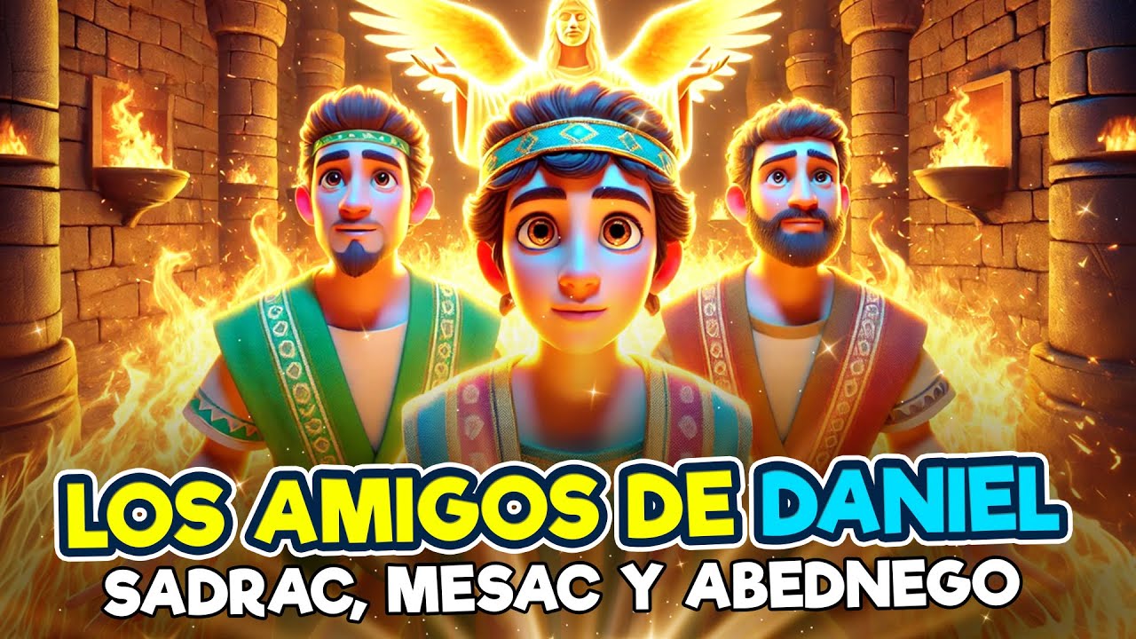 La Biblia para Niños ⭐ LOS AMIGOS DE DANIEL - CÓMO DIOS SALVÓ A SADRAC, MESAC Y ABEDNEGO DEL HORNO.