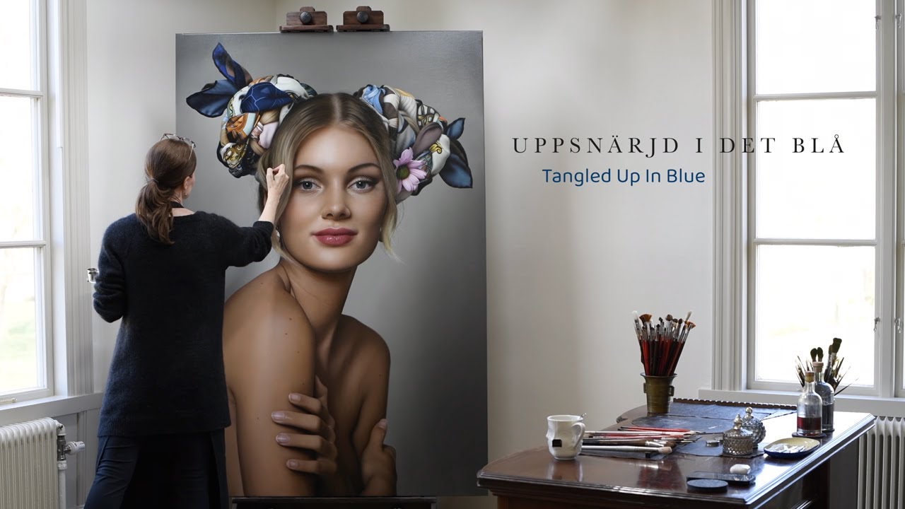 Anna Halldin Maule - In studio, making of an oil painting.