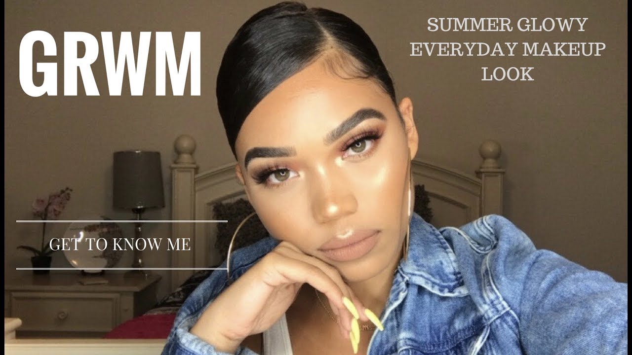 SUMMER GLOWY EVERYDAY MAKEUP | GRWM | GET TO KNOW ME