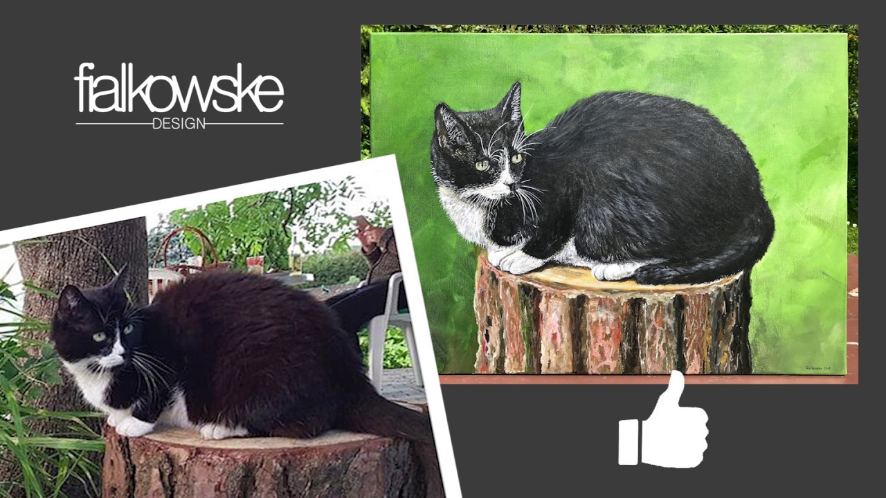 #37 Eine Katze malen lernen mit Acryl / Schritt für Schritt live Part 2 / cat painting with acrylic