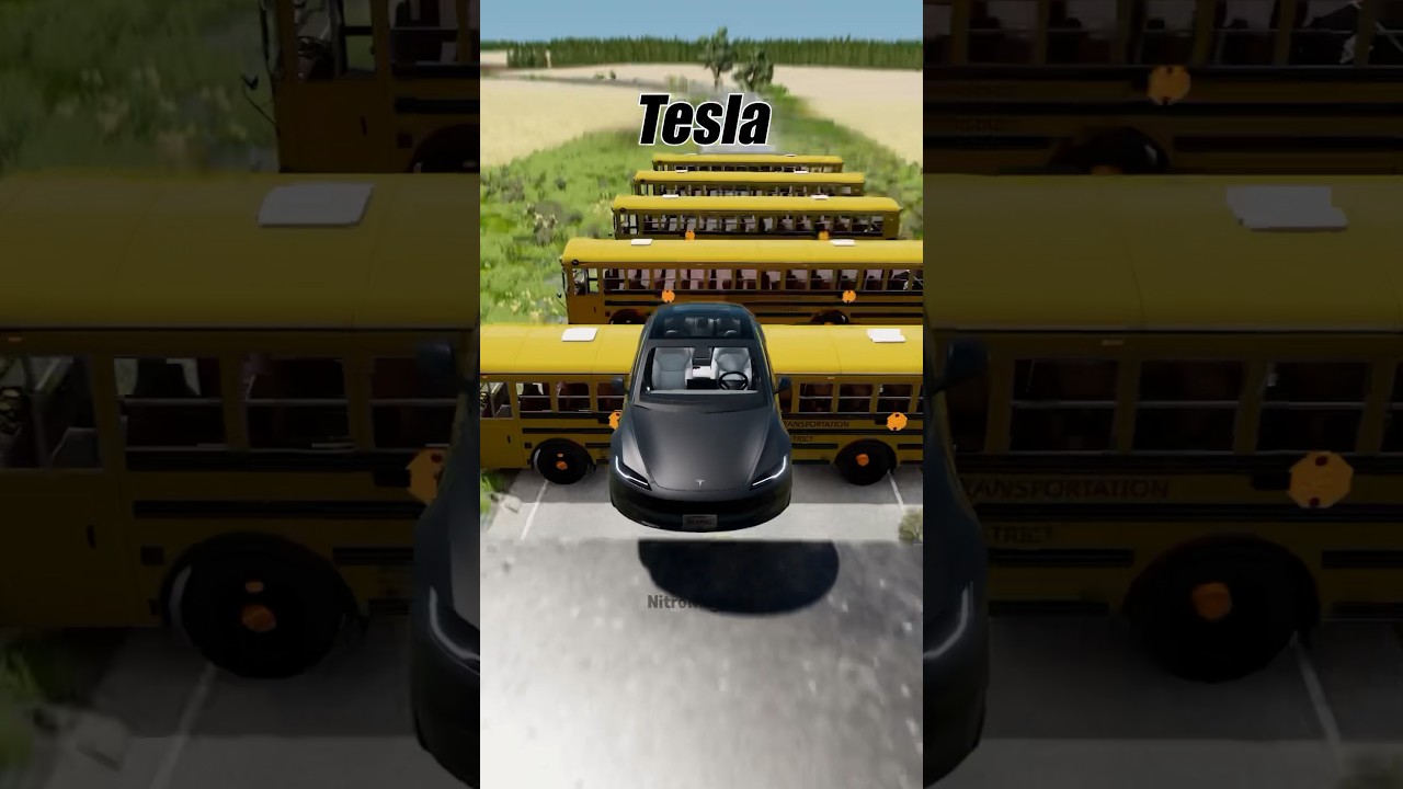 Which car jumps buses in reverse? #4 | BeamNG.drive #shorts #crashdriven