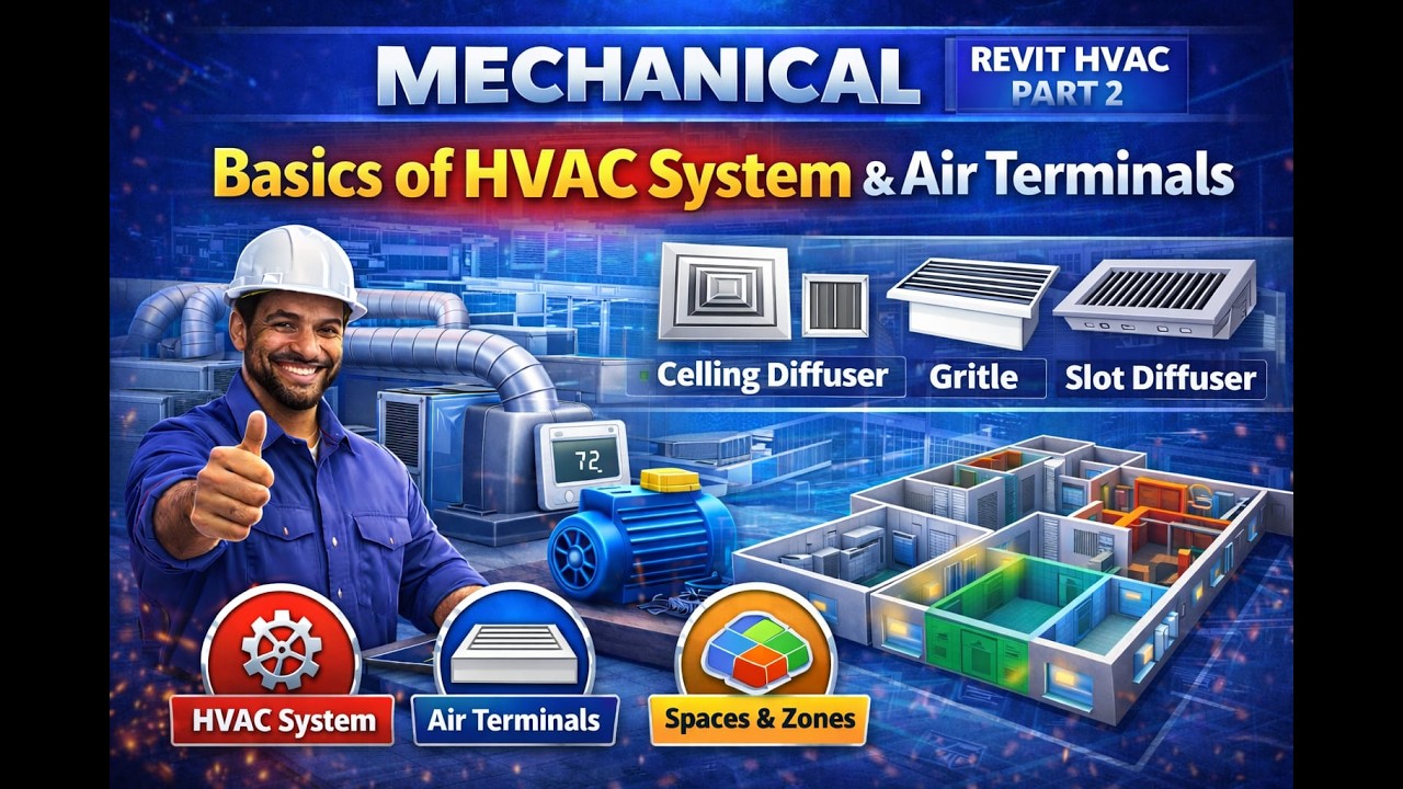 How to Spacing & Air terminals works in HVAC system |revit HVAC part 2| #draftingtobim