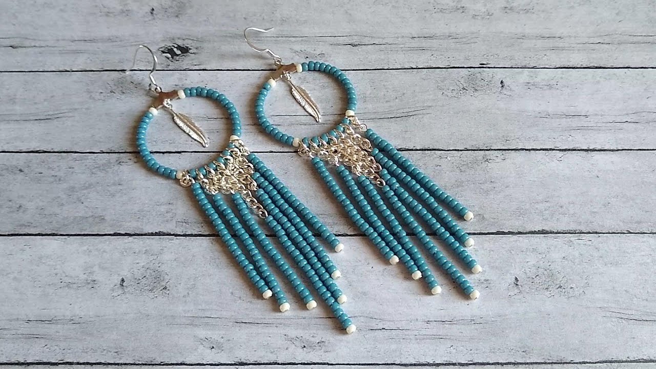 Seed Bead Hoop Earrings Tutorial