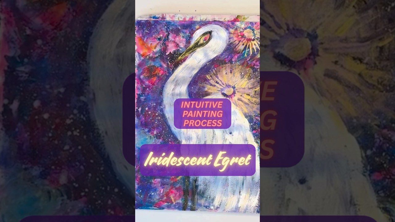 Iridescent Egret Intuitive Painting Process