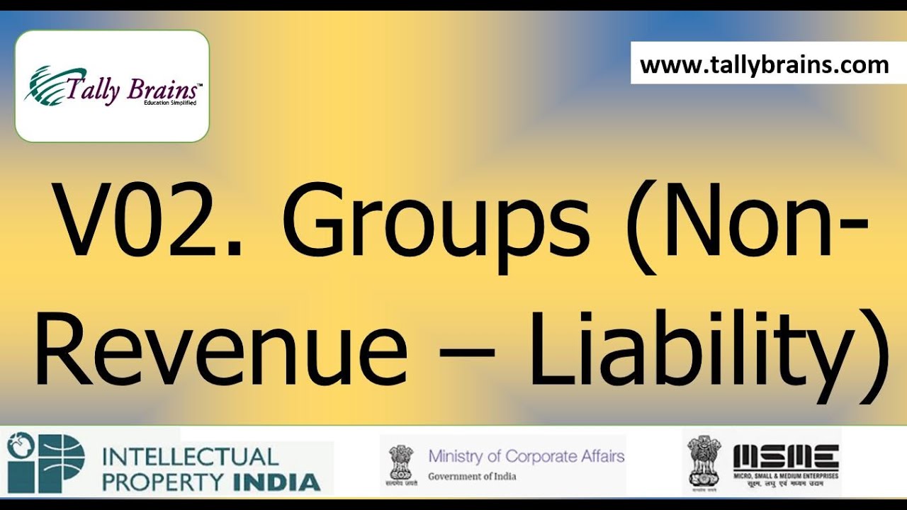 V02. Groups in Tally | Non Revenue Groups | Tally Courses in Raipur | Edu Brains | Tally Brains