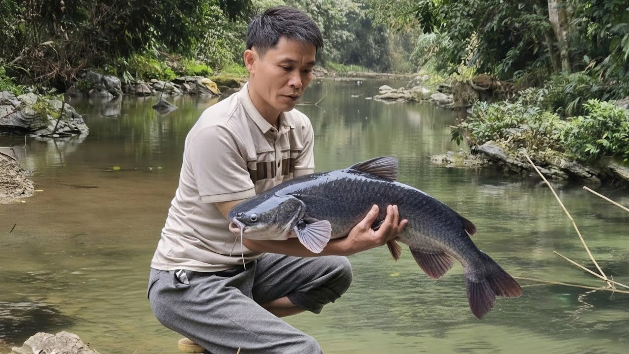 Traditional fishing skills  Cooking Fresh Fish by the Water | Survival Life | Solo Survival