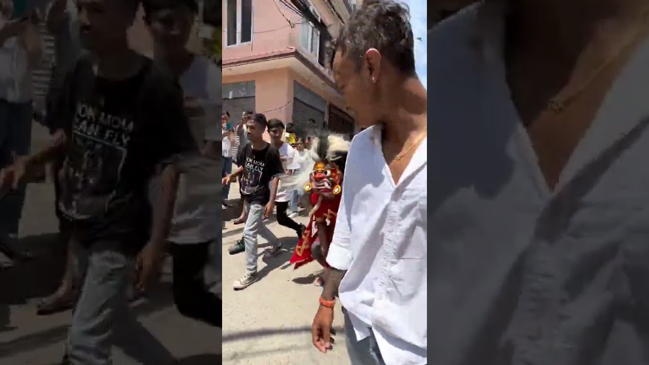 Cultural Lakhe Performance Amazes Crowd in Kathmandu 🎭 #lakhedance #fyp #foryou #viral #culture