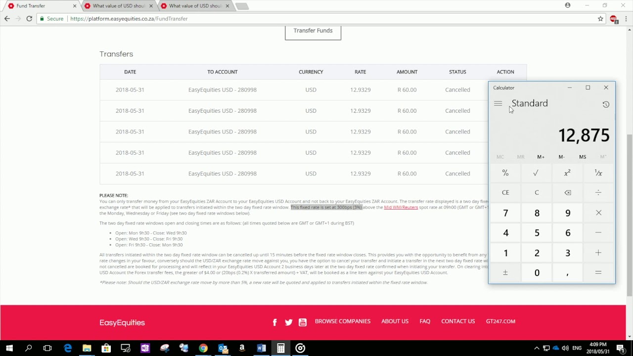 Transferring your Rands to Dollars on EasyEquities