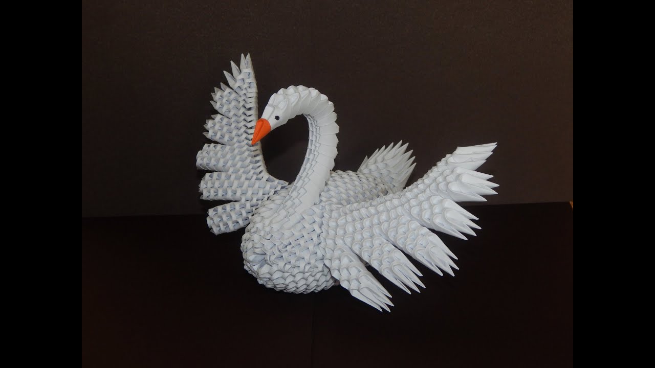 How to make 3d origami swan model7 part2