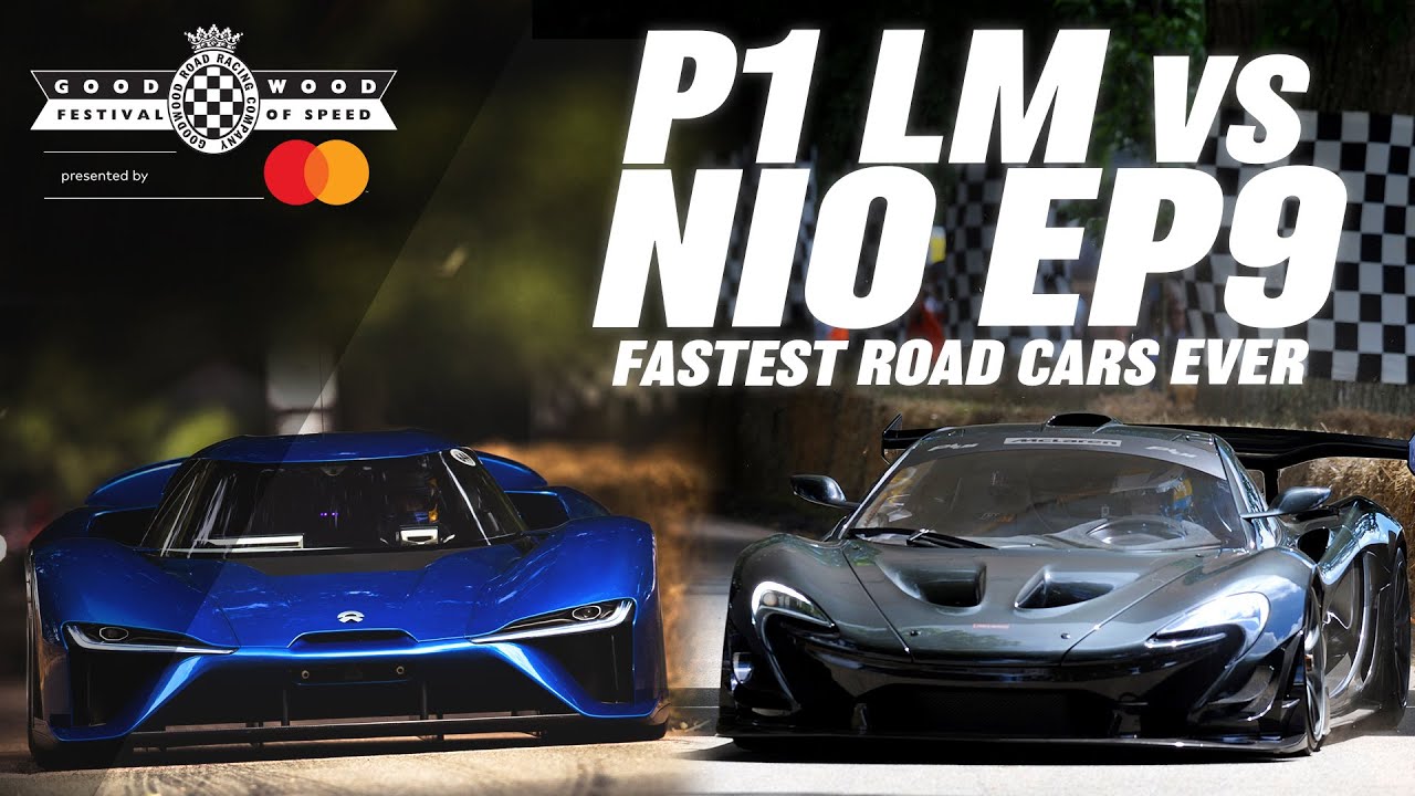 V8 McLaren P1 LM vs electric NIO EP9 at Goodwood | Fastest road legal cars ever at FOS